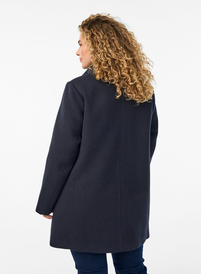 A-formet frakke med guldknapper, Bl&aring;, Model image number 2