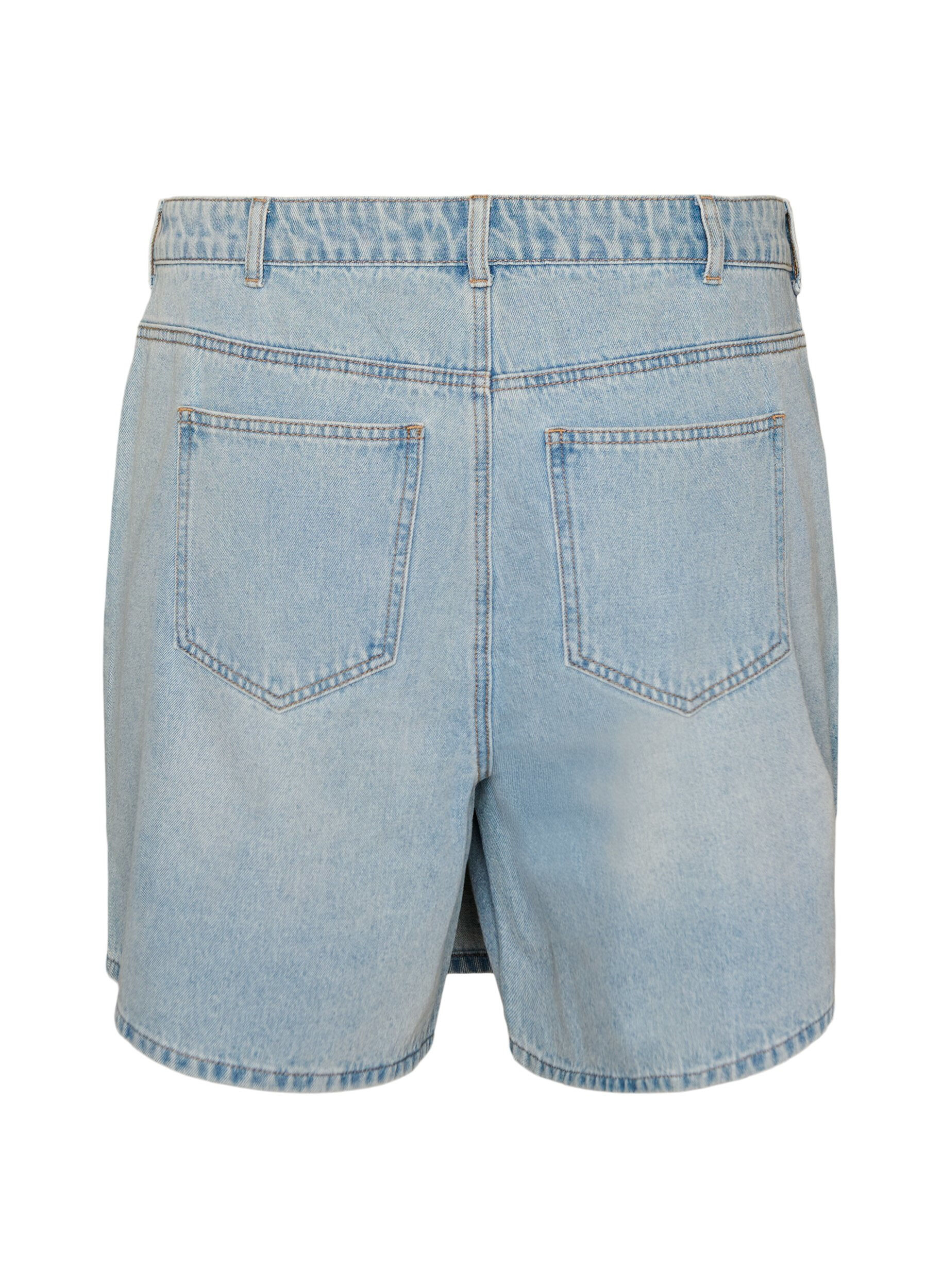 ZizziDenimskorts med sl&aring;-om-effekt og h&oslash;j talje, Bl&aring;, Packshot image number 1
