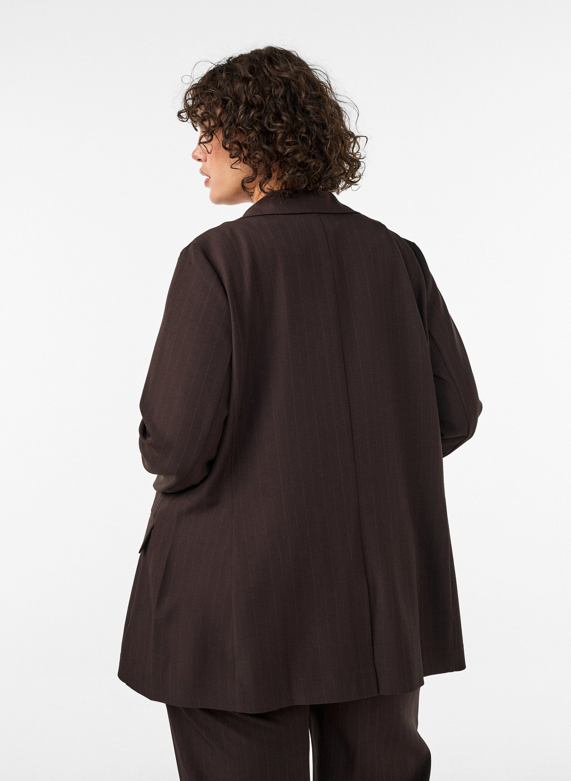 ZizziBlazer med lommer og slids, Brun, Model image number 2