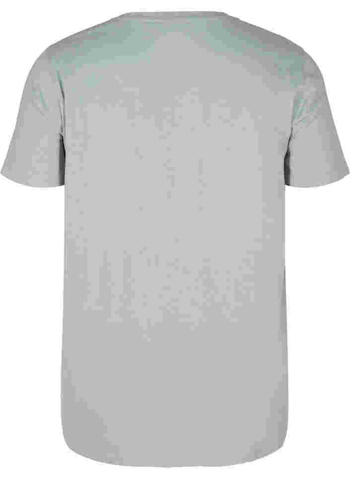 Kortærmet bomulds t-shirt med tryk, Silver Blue Wolf, Packshot image number 1