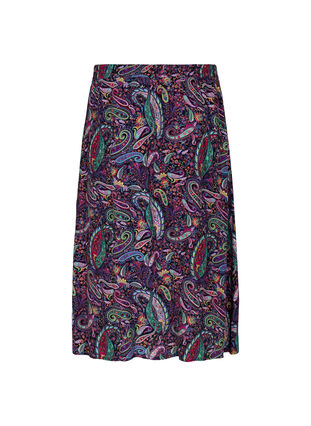 Viskose midi-nederdel i paisleyprint, Multi Paisley, Packshot image number 1