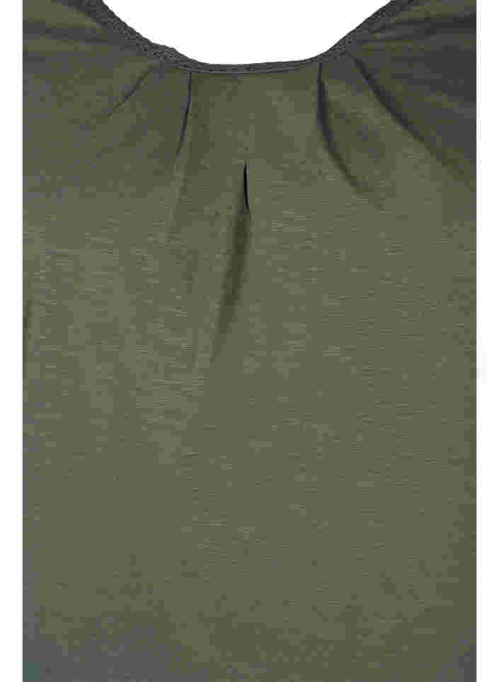 Bomuldsbluse med 3/4 ærmer, Thyme, Packshot image number 2
