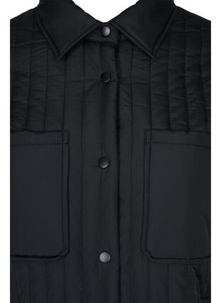 Quiltet jakke med brystlommer og krave, Black, Packshot image number 2