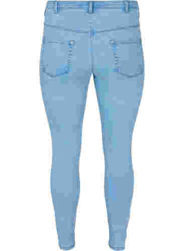 Cropped Amy jeans med lynlås, Light blue denim, Packshot image number 1