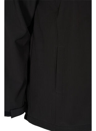 Softshell jakke med aftagelig hætte, Black, Packshot image number 3