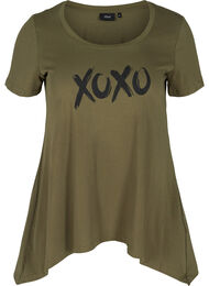 Kortærmet bomulds t-shirt med a-form, Ivy Green XOXO
