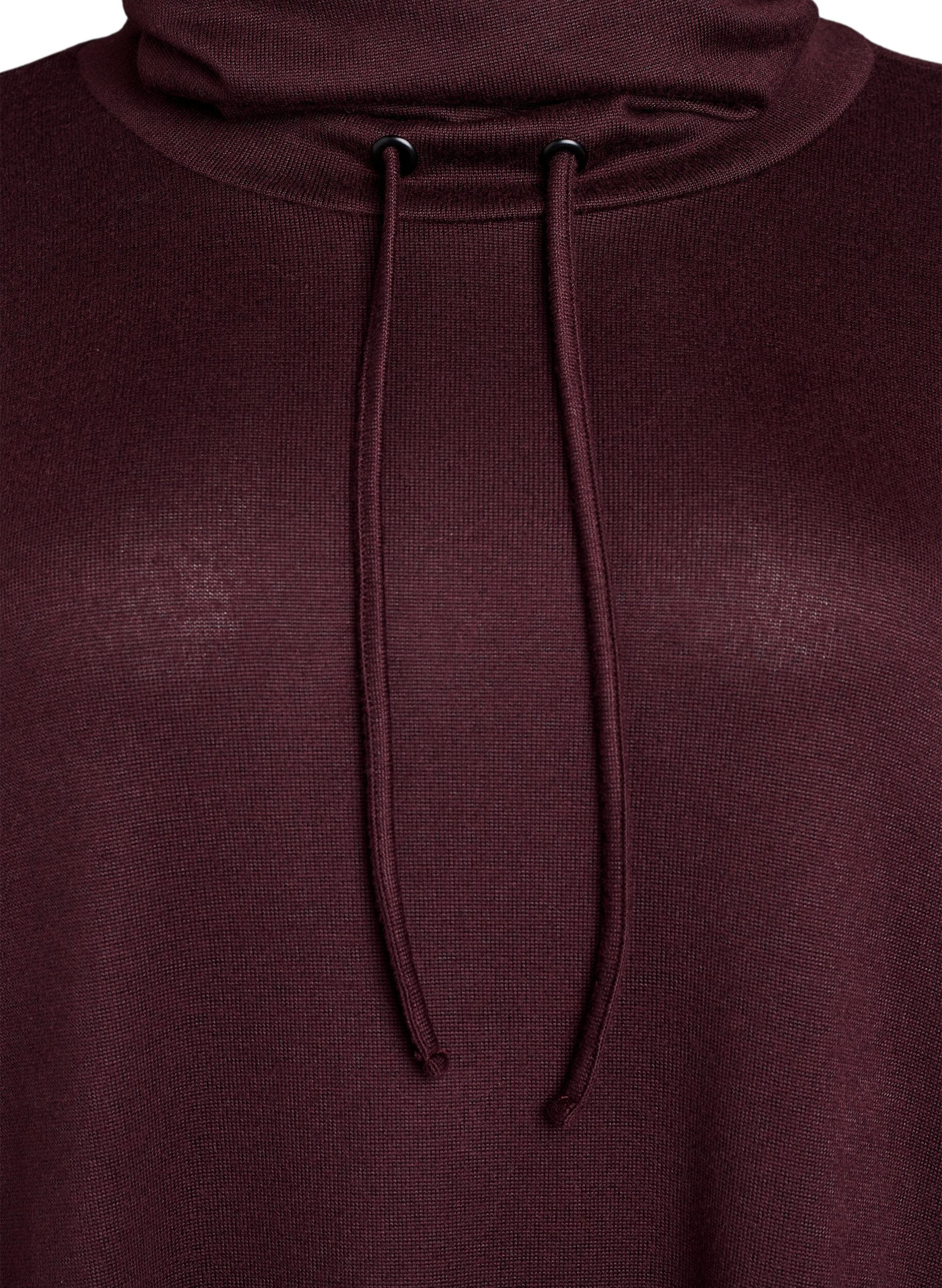 Zizzi Jerseykjole med h&oslash;j hals og lommer , R&oslash;d, Packshot image number 2