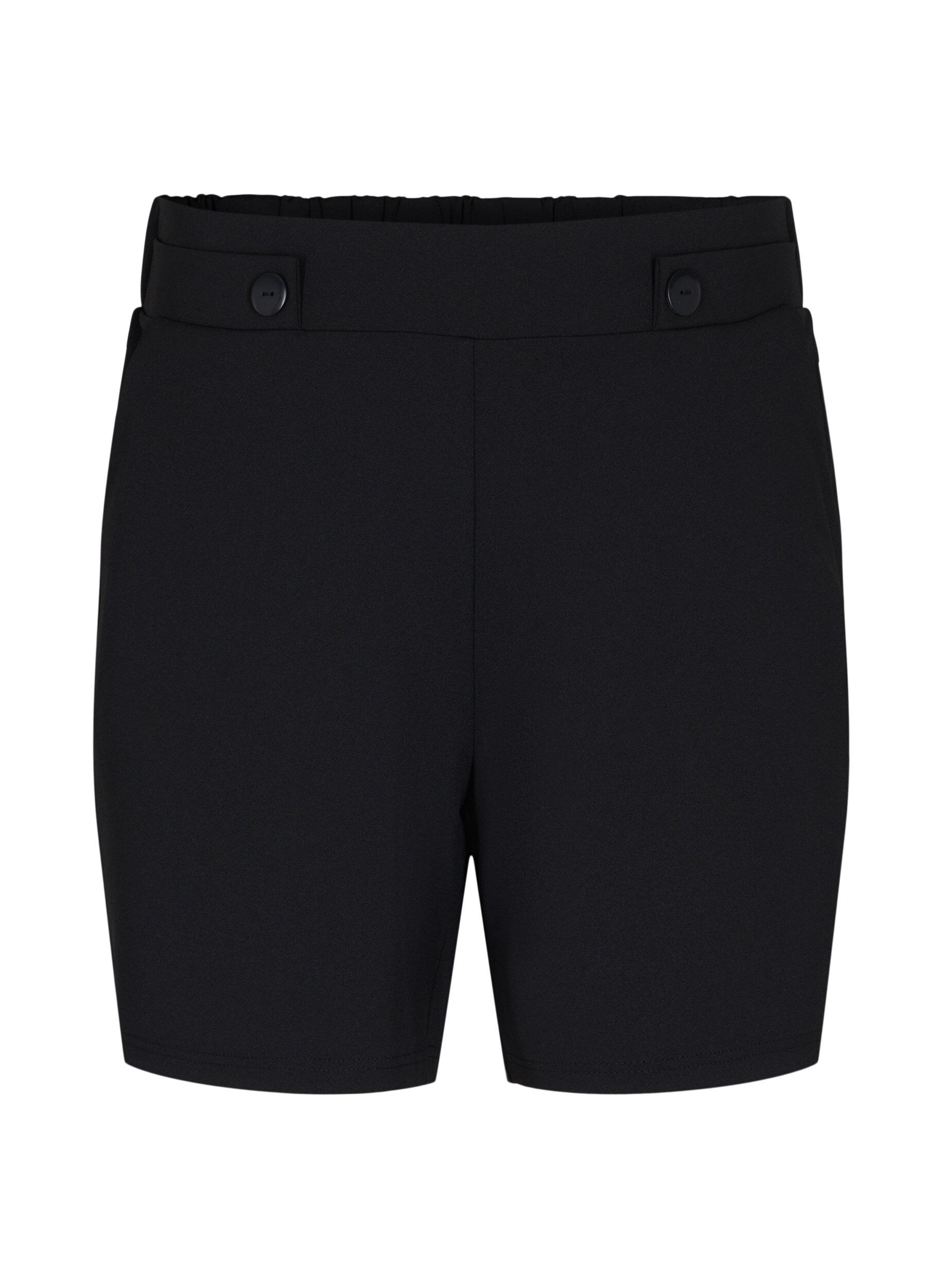 ZizziShorts med lommer og l&oslash;s pasform, Sort, Packshot image number 0