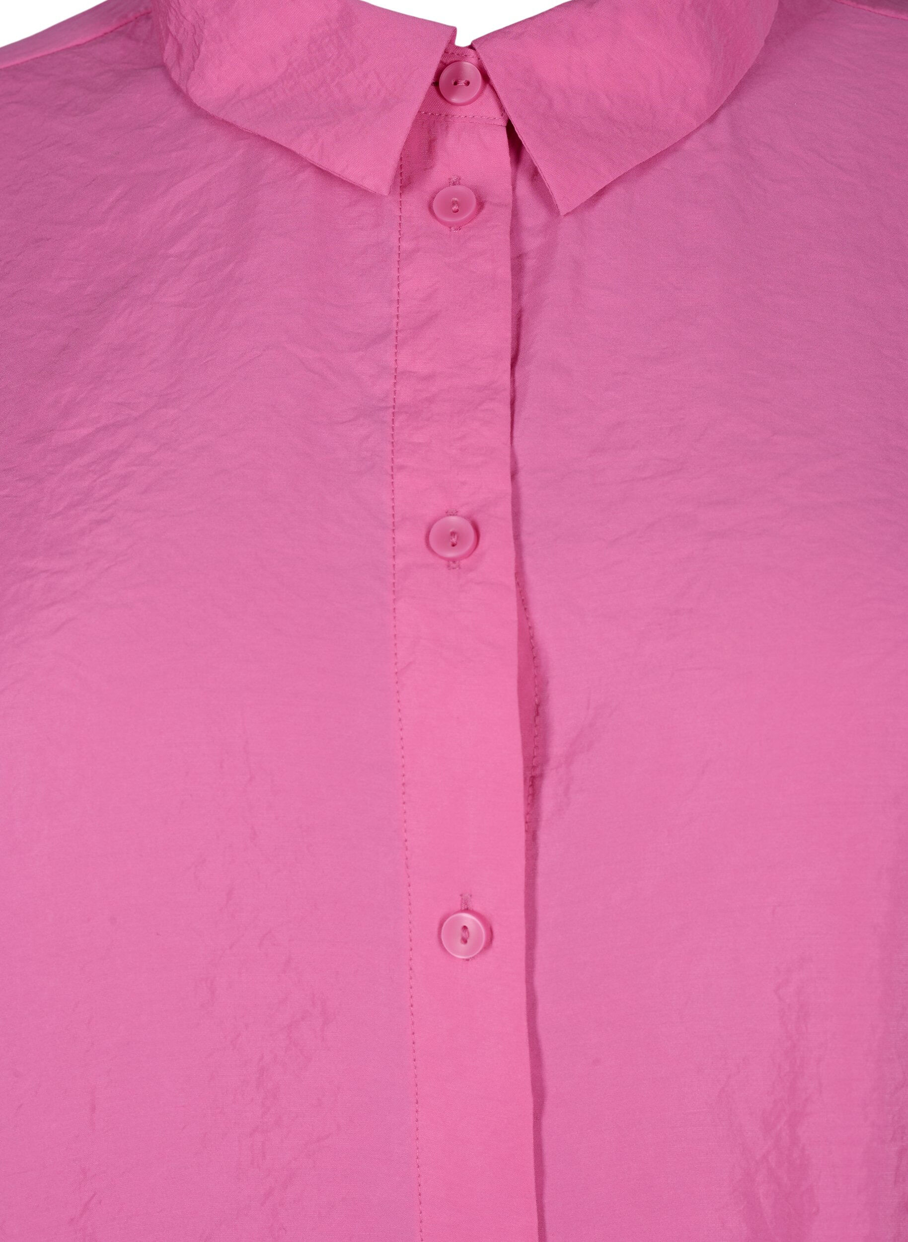 Zizzi Lang&aelig;rmet skjorte i TENCEL&trade; Modal , Phlox Pink, Packshot image number 2