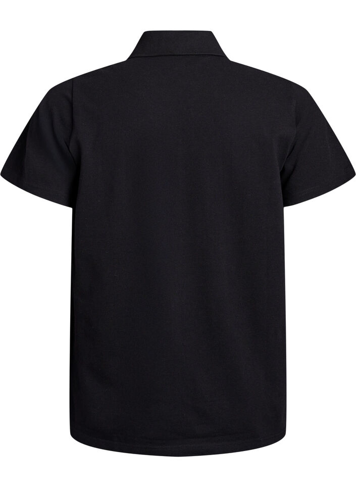 Poloshirt med korte &aelig;rmer, Sort, Packshot image number 1