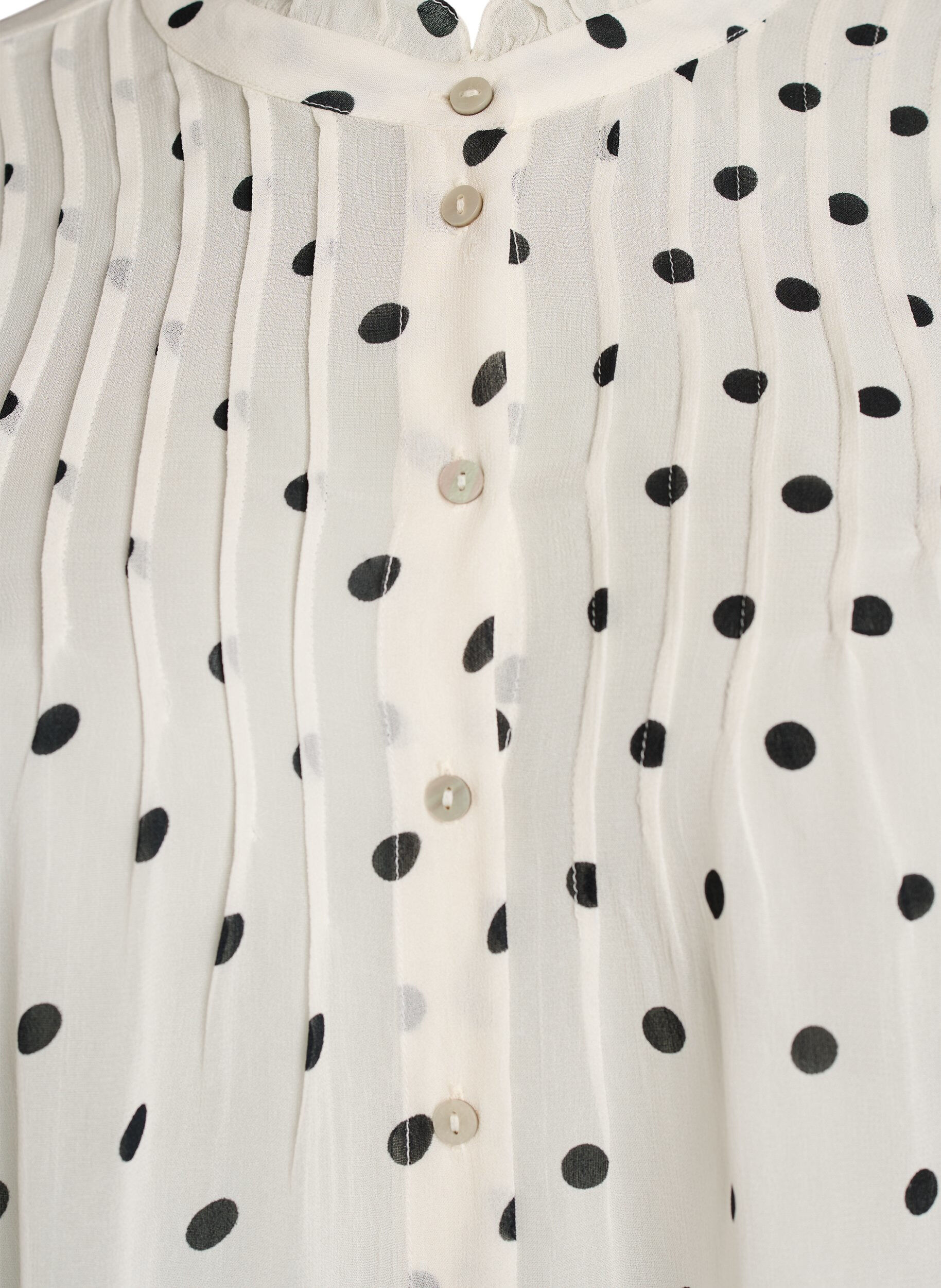 ZizziSkjortebluse i viskose med fl&aelig;sekrave, Hvid, Packshot image number 2