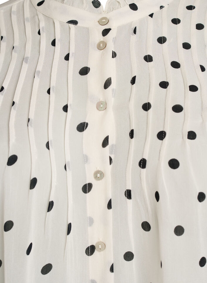 Skjortebluse i viskose med fl&aelig;sekrave, Hvid, Packshot image number 2
