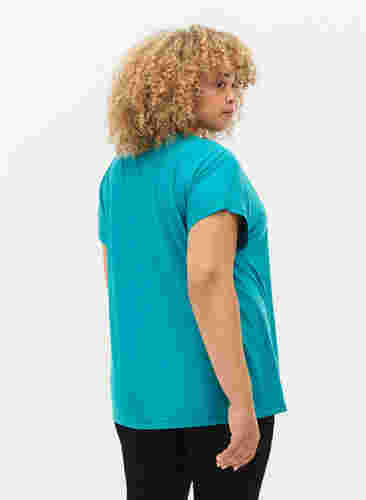Kortærmet trænings t-shirt, Deep Peacock Blue, Model image number 1