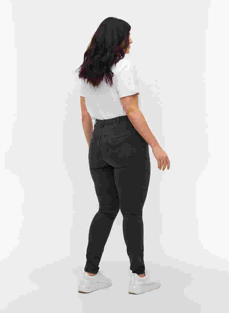 Højtaljede super slim Amy jeans, Grey Denim, Model image number 1