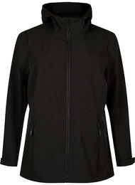 Kort softshell jakke med lommer, Black