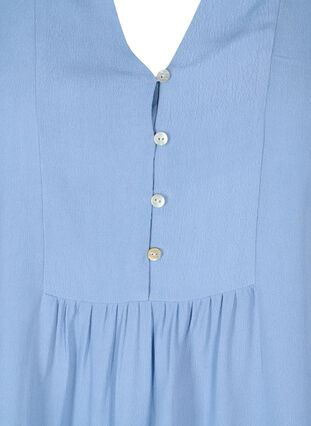 Viskose bluse med 3/4 ærmer, Forever Blue, Packshot image number 2