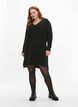 Strikkjole med slids, Dark Grey Melange, Model image number 2