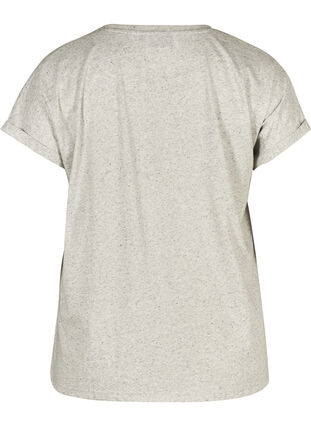 Meleret bomulds t-shirt, Light Grey Melange, Packshot image number 1