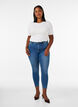 Cropped Amy jeans med lynl&aring;sdetalje, Bl&aring;, Model image number 1