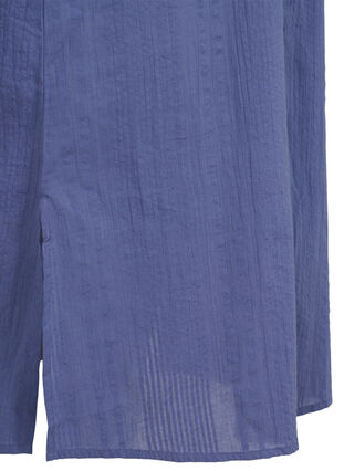 Bomulds skjortekjole med 3/4 ærmer, Nightshadow Blue, Packshot image number 3