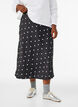 Satin midi-nederdel, Sort, Model image number 2