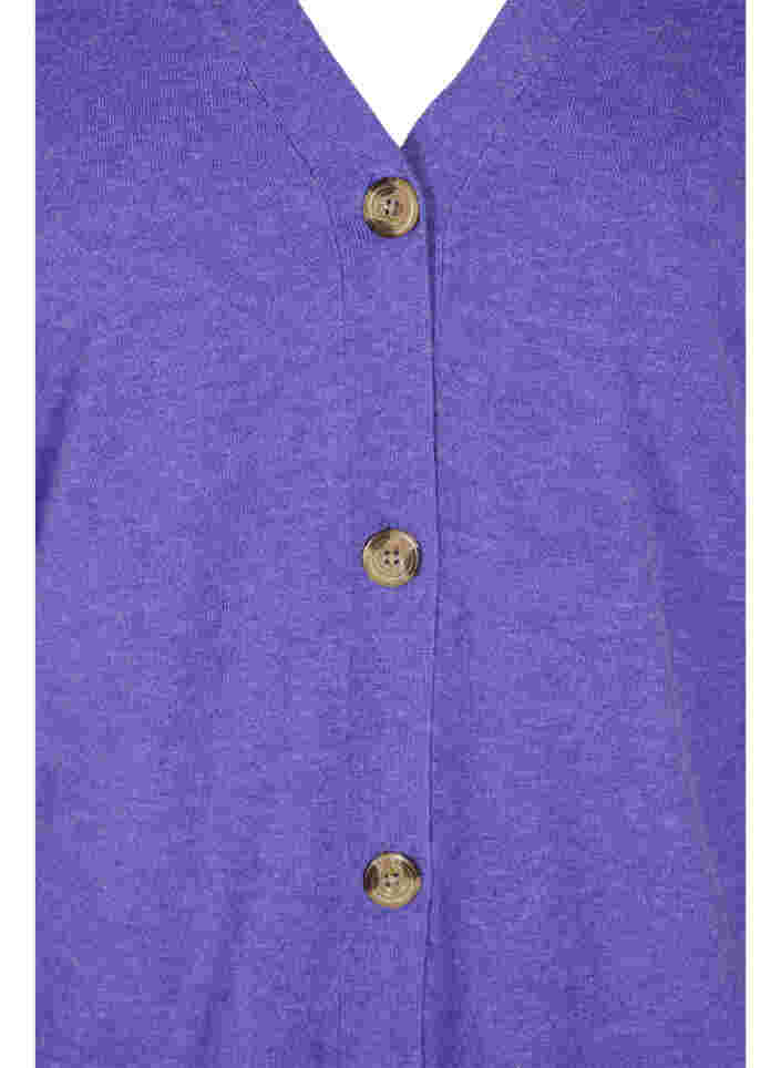 Strikket cardigan med knaplukning, Purple Opulence Mel., Packshot image number 2
