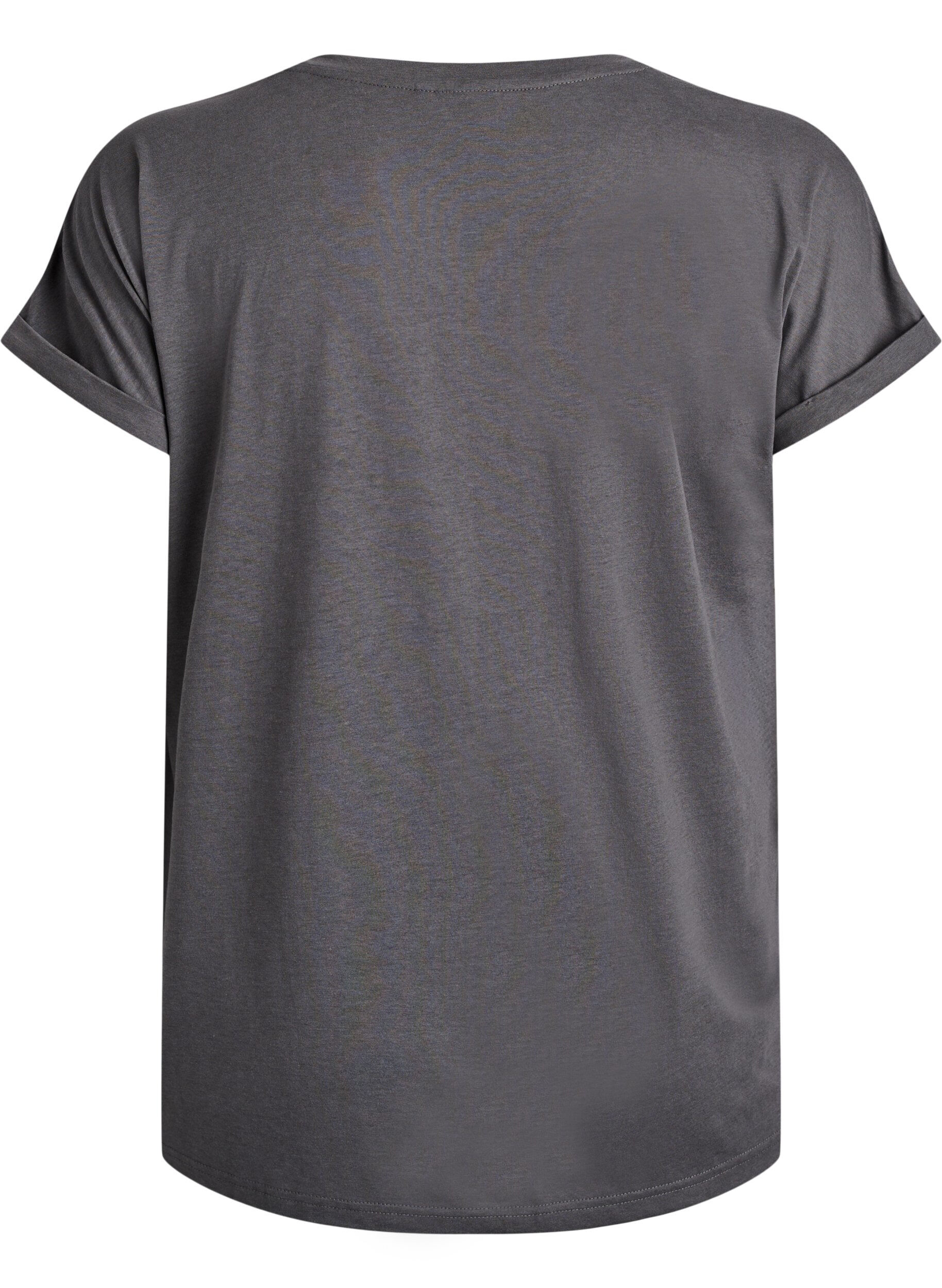 ZizziKort&aelig;rmet t-shirt i bomuldsblanding, Gr&aring;, Packshot image number 1