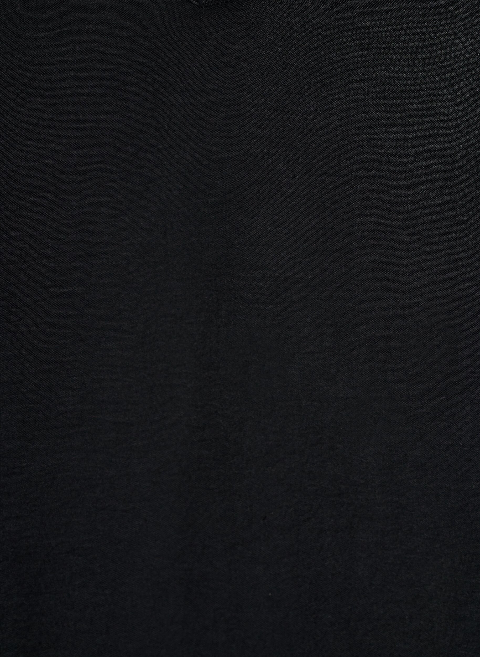 Zizzi Bluse med smock manchetter og V-udsk&aelig;ring, Sort, Packshot image number 2