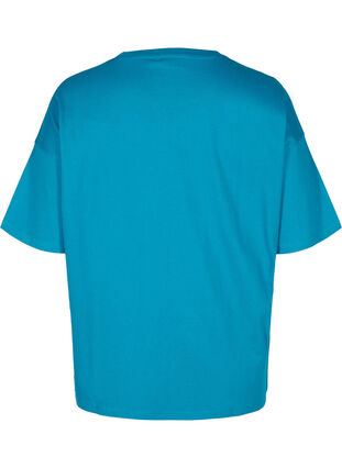Kortærmet t-shirt i bomuld, Fjord Blue, Packshot image number 1