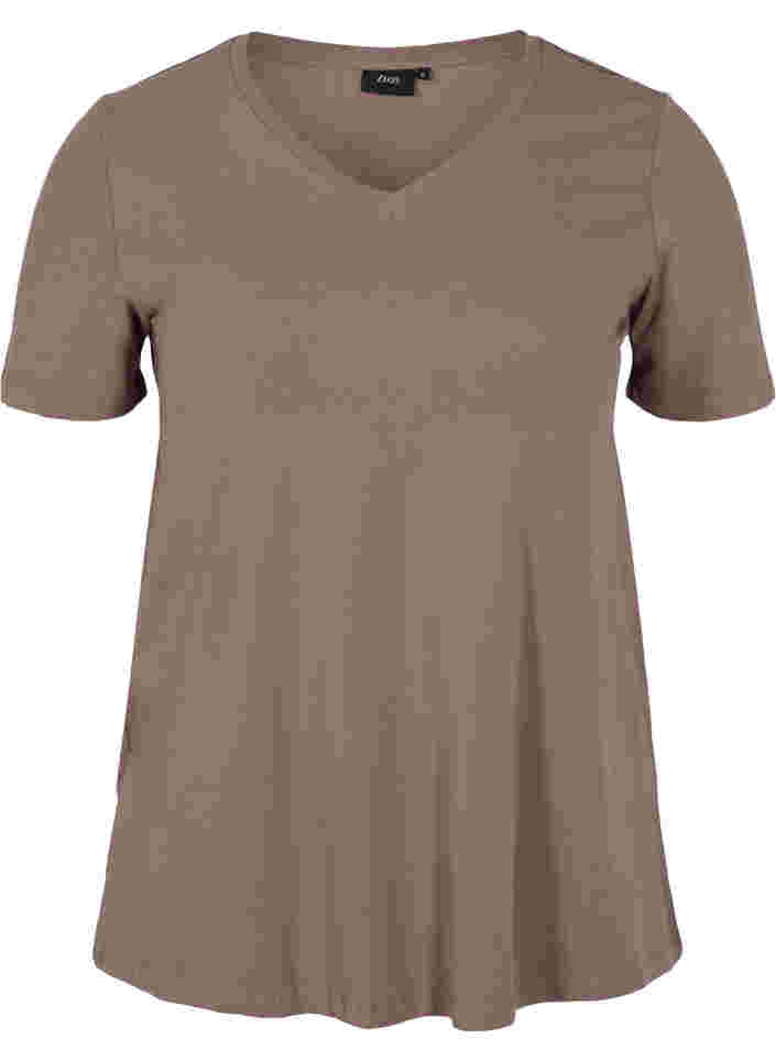 Basis t-shirt med v-hals, Iron, Packshot image number 0