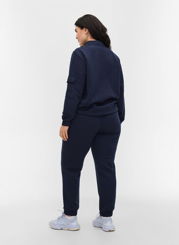 Sweatpants med quiltet mønster, Navy Blazer, Model image number 1