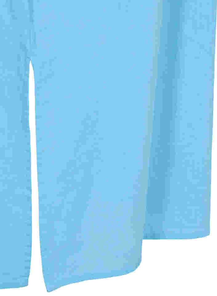 Lang skjortekjole med korte ærmer, Alaskan Blue, Packshot image number 3