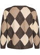Cardigan med argylem&oslash;nster og rhinsten, Brun, Packshot image number 1
