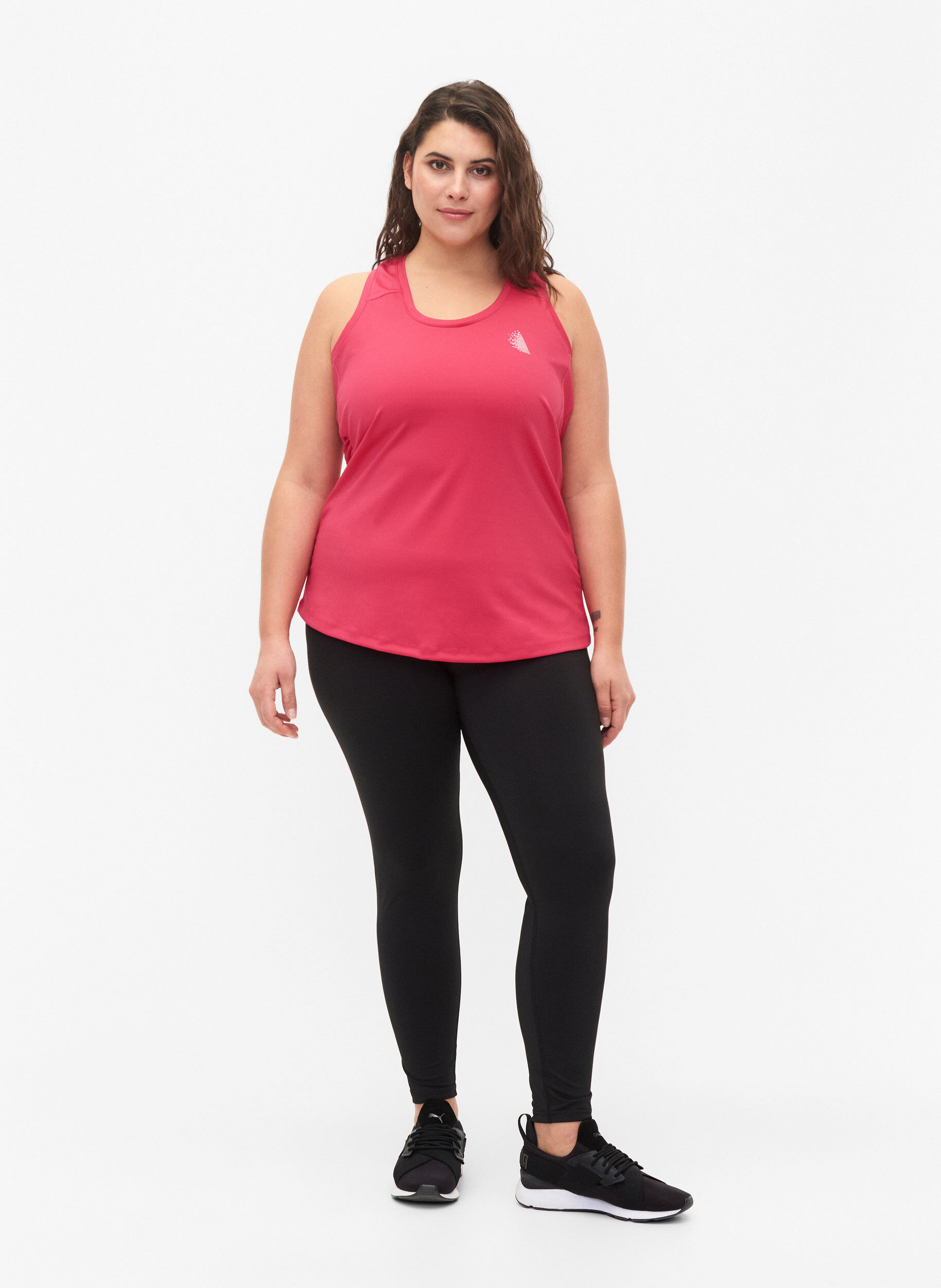 Zizzi Sportstop med bryderryg og mesh, Jazzy, Model image number 2