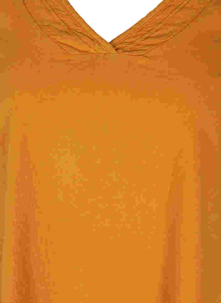 Kortærmet bluse i bomuld, Buckthorn Brown, Packshot image number 2