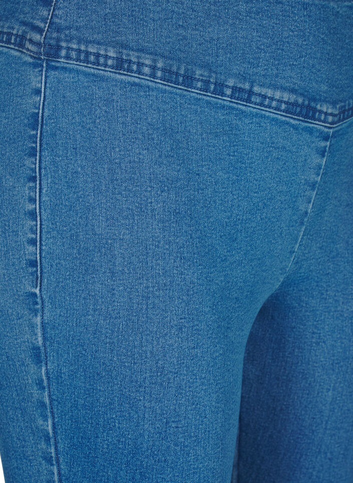 Stretchy jeggings med høj talje, Light Blue, Packshot image number 2