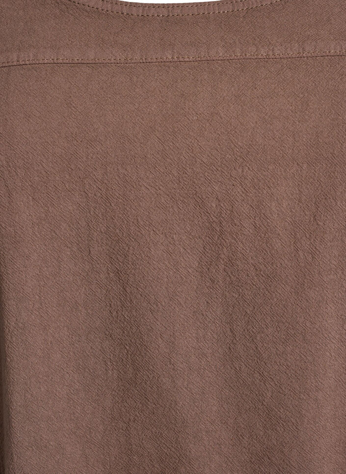 Kort&aelig;rmet kjole i bomuld, Brun, Packshot image number 2