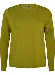 Lang&aelig;rmet basis T-shirt med rund hals, Gr&oslash;n