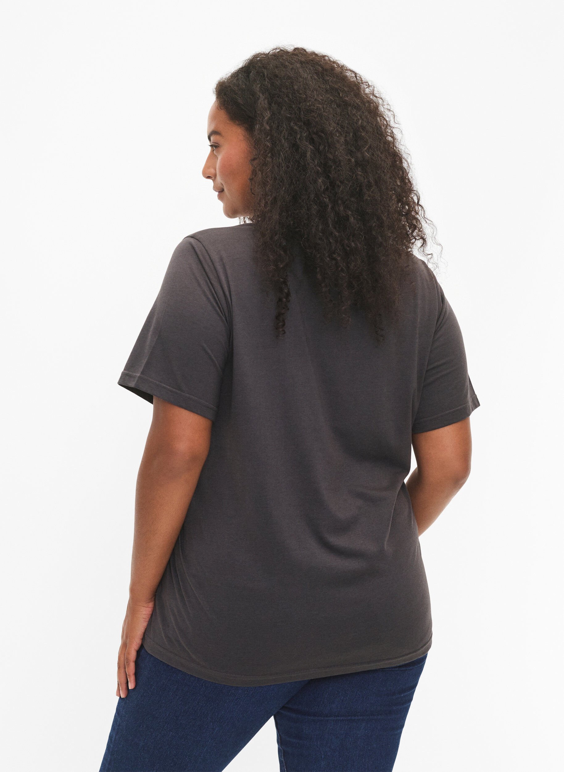 Zizzi FLASH - T-shirt med motiv, Phantom, Model image number 1