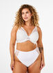G-streng i microfiber med blonder, Hvid, Model image number 0
