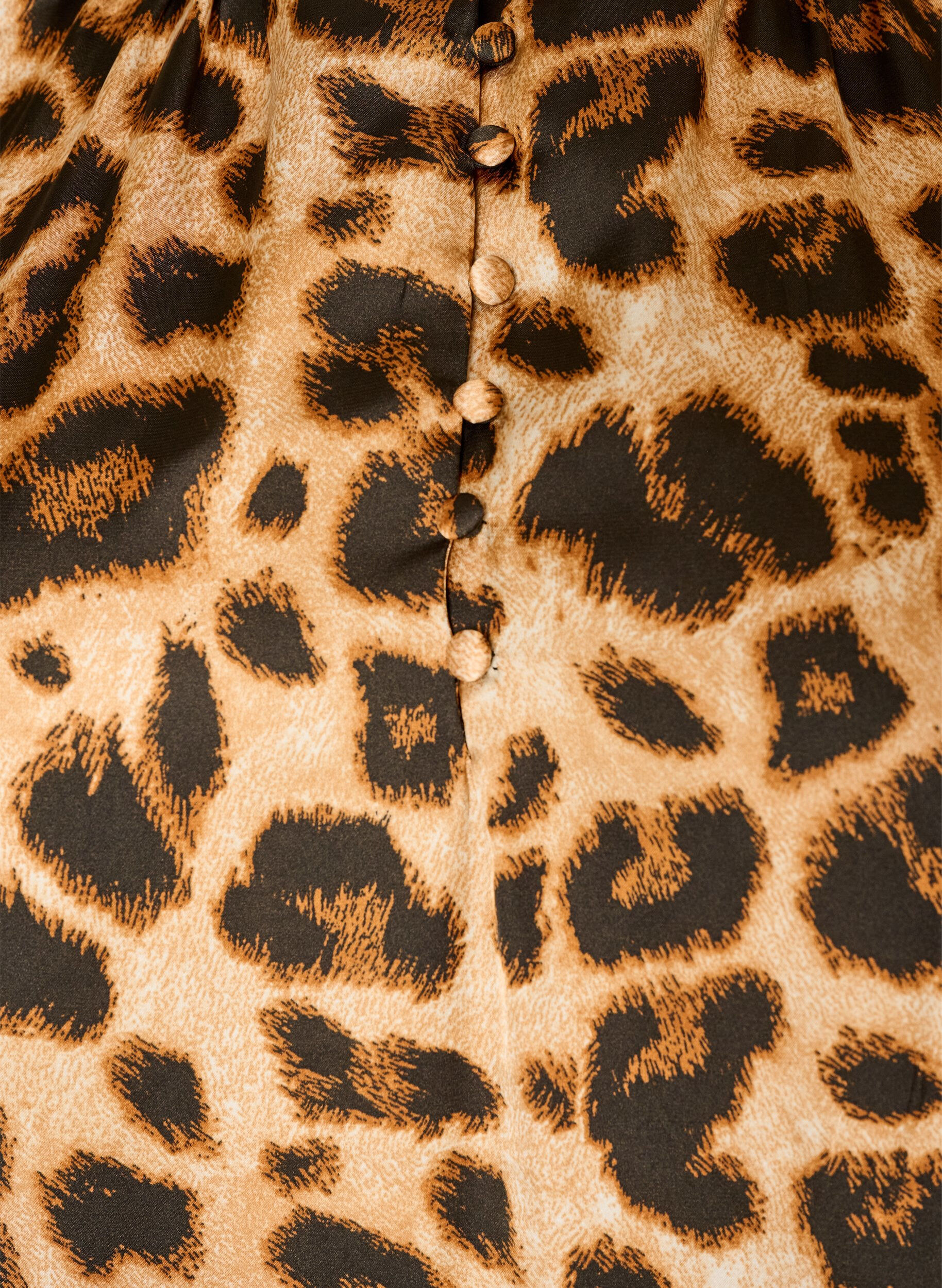 ZizziKjole med leopardprint og fl&aelig;sedetaljer, Brun, Packshot image number 2