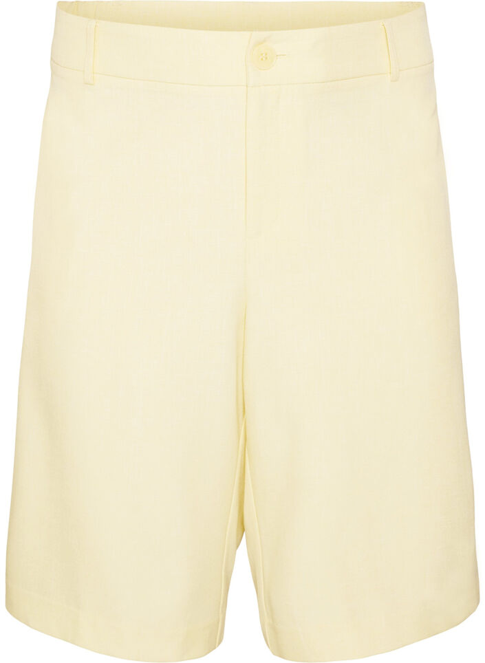L&oslash;se bermudashorts med h&oslash;j talje, Gul, Packshot image number 0