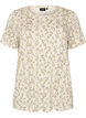 T-shirt med blomsterprint, Vanilla, Packshot image number 0