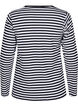 Stribet bluse med lange &aelig;rmer, Sort, Packshot image number 1