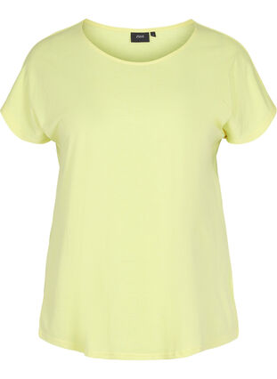 T-shirt i bomuldsmix, Pale Banana, Packshot image number 0