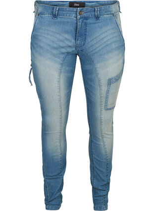 Ekstra slim fit Sanna jeans, Light blue denim, Packshot image number 0