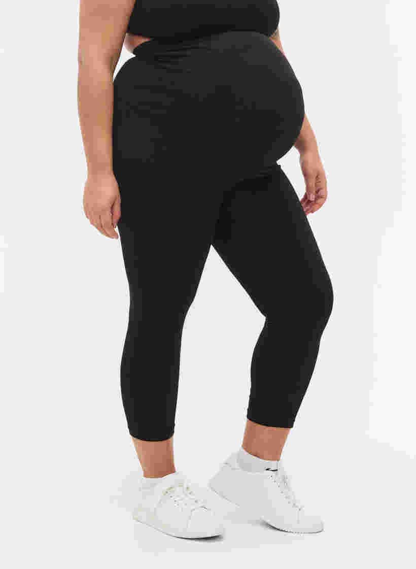 Graviditets leggings med 3/4 længde, Black, Model image number 2
