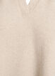 Knælang jerseykjole med V-hals og krave, Beige, Packshot image number 2