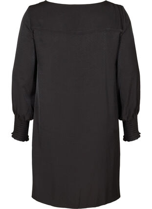 Langærmet tunika med smock, Black, Packshot image number 1