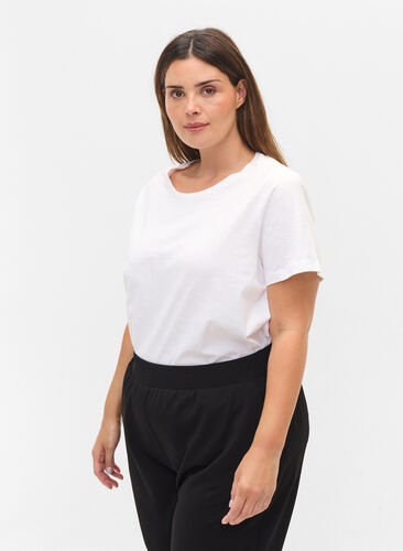 2-pak basis t-shirt i bomuld, Black/B White, Model image number 0